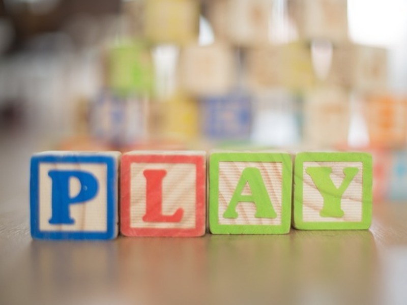 building blocks that read PLAY